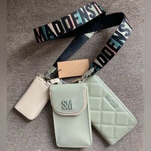 Steve Madden Olive and Cream Crossbody Bag Set